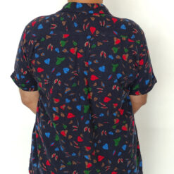 پیراهن مردانه لینن سرمه ای برگ