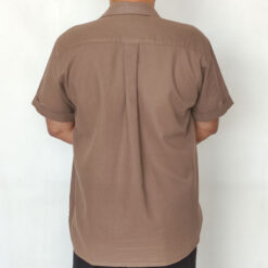 پیراهن مردانه لینن حصیری شکلاتی