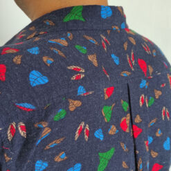 پیراهن مردانه لینن سرمه ای برگ