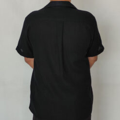 پیراهن مردانه لینن حصیری مشکی