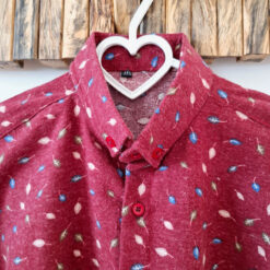 پیراهن لینن مردانه آستین بلند برگ